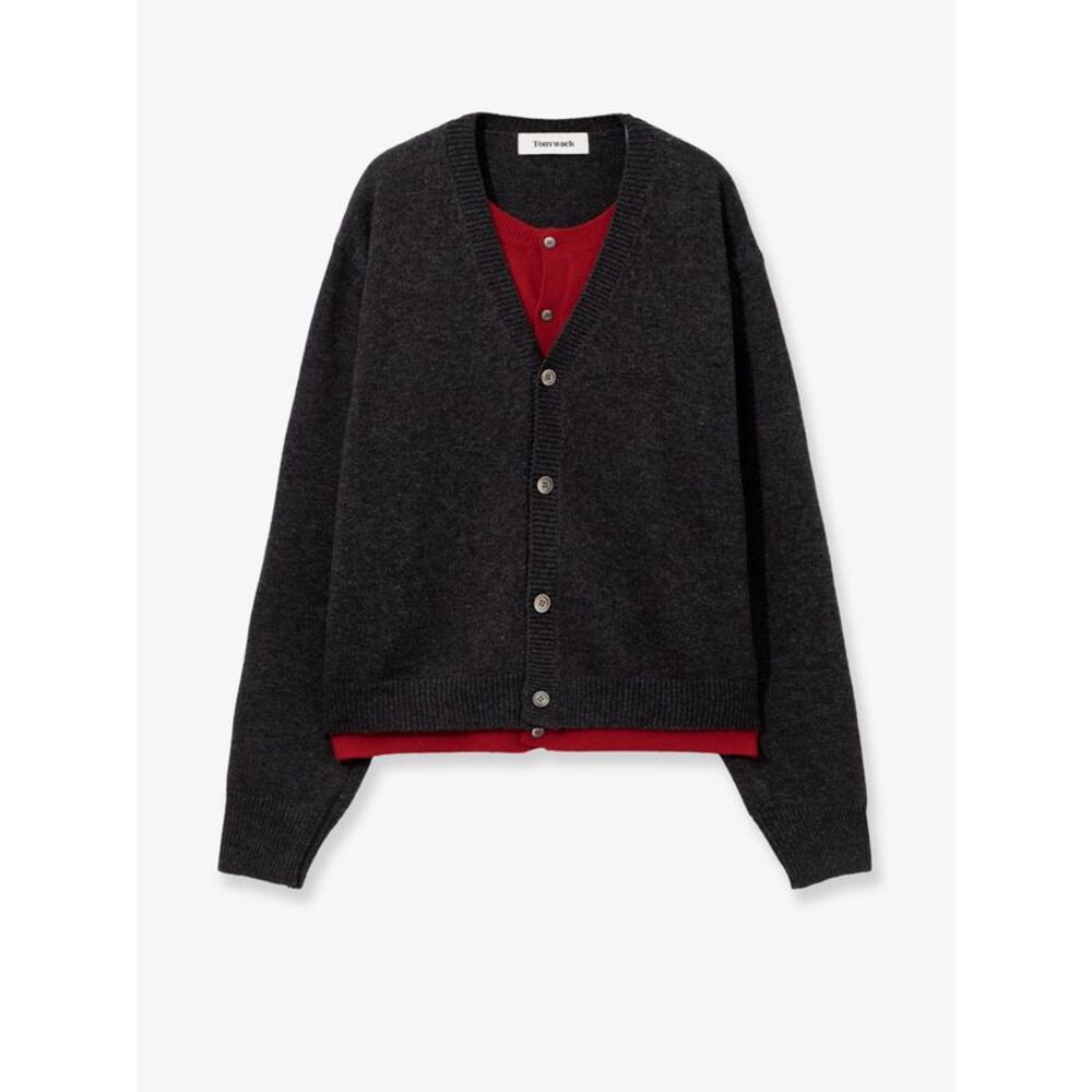 Tonywack Men Layered Wool Blend Cardigan